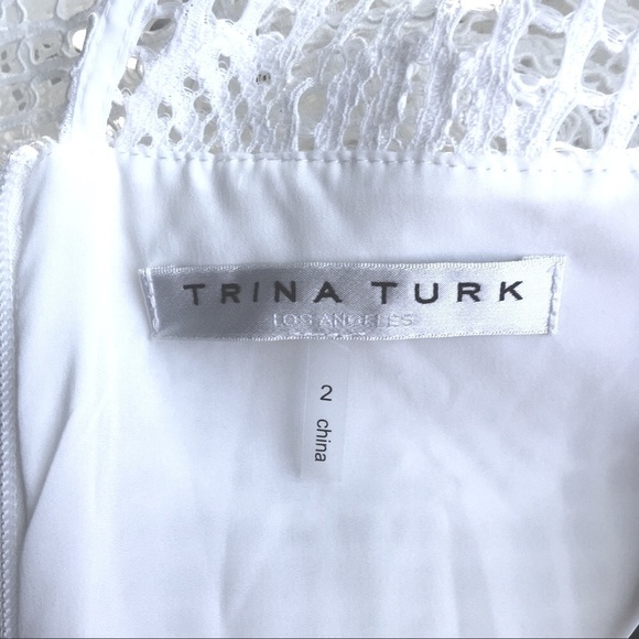 TRINA TURK floral Guipure lace midi dress size 2 - Picture 6 of 13